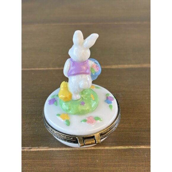 VTG Midwest Cannon Falls Easter Bunny Chick Trinket Pill Ring Box Small - Picture 2 of 7
